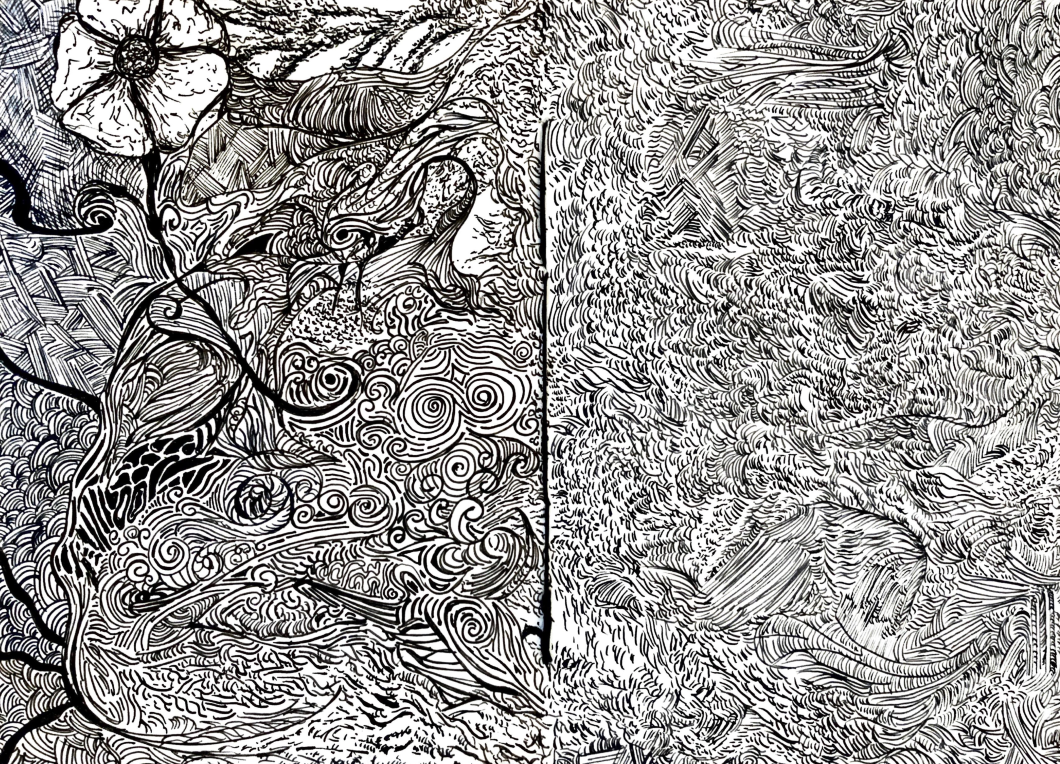 Abstract minimal black and white design